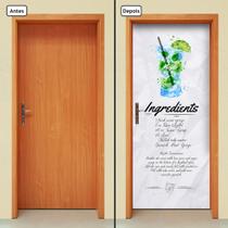 Adesivo Decorativo de Porta - Mojito - Receita - 139cnpt Adesivo Decorativo de Porta - Mojito - Receita - 139cnpt