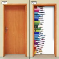 Adesivo Decorativo de Porta - Pilha de Livros - 1906cnpt
