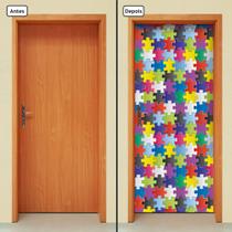 Adesivo Decorativo de Porta - Quebra-cabeça - 1507cnpt