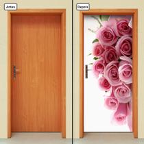 Adesivo Decorativo de Porta - Rosas - Flores - 595cnpt