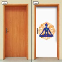 Adesivo Decorativo de Porta - Yoga - Chacras - 270cnpt