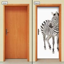 Adesivo Decorativo de Porta - Zebra - Animais - 085cnpt