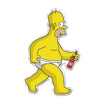 Adesivo Decorativo em relevo fácil aplicação HOMER SIMPSON DE CUECA