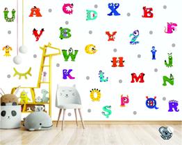 Adesivo Decorativo Escola e Espaço Kids Alfabeto Divertido