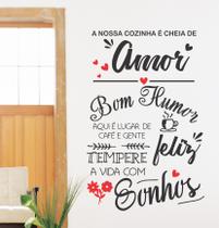 Adesivo Decorativo Frase A Nossa Cozinha É Cheia De Amor