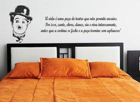 Adesivo Decorativo Frase Charlie Chaplin decoração sala quarto - Gaudesivos