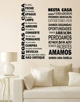 Adesivo Decorativo Frase Regras da Casa e Regra da casa Adesivo Decorativo Frase Regras da Casa e Regra da casa