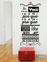 Adesivo Decorativo Frases Tem Que Ser Você pra Sala Cozinha