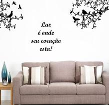 Adesivo Decorativo Galhos Com Frase Sobre Lar E Seu Coração