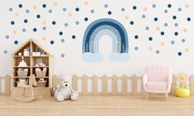 Adesivo decorativo infantil arco iris azul para quarto