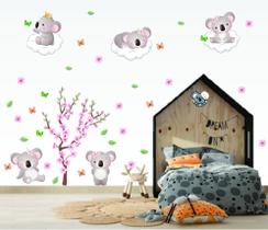 Adesivo Decorativo Infantil Coalas Flores Borboletas - Colakoala