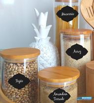Adesivo Decorativo Kit 30 Etiquetas Para Potes de Arroz Cafe - Gaudesivos