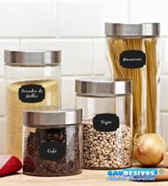 Adesivo Decorativo Kit de Etiquetas Potes de Alimentos Cafe - Gaudesivos