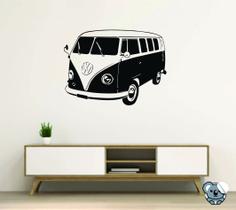 Adesivo Decorativo Kombi - Volks - Vintage - Silhueta Preto