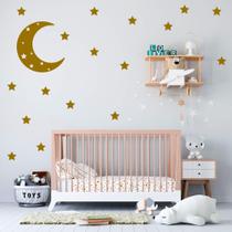 Adesivo Decorativo Lua e Estrelas Quarto Infantil