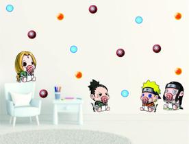 Adesivo Decorativo Naruto Cute Baby - Goku e Esferas Adesivo Decorativo Naruto Cute Baby - Goku e Esferas