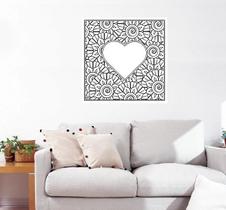 Adesivo Decorativo Papel de Parede Desenhos Coração e Flor Adesivo Decorativo Papel de Parede Desenhos Coração e Flor