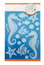 Adesivo Decorativo Para Box De Banheiro Vidro Janela Espelho Papel de Parede Desenho Cavalo Marinho Estrela do Mar Peixe - PlayShop Eletronicos