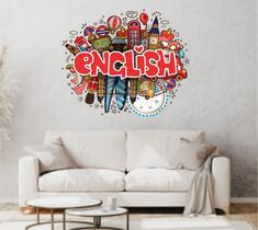 Adesivo Decorativo para Escolas de Inglês Doodle Adesivo Decorativo para Escolas de Inglês Doodle