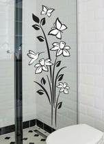 Adesivo Decorativo para Geladeira, Móveis ou Paredes. Tema Natureza para Banheiro Preto - JW SHOP