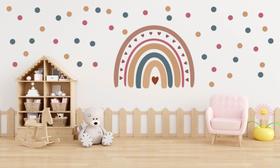 Adesivo decorativo para quarto infantil arco iris coração