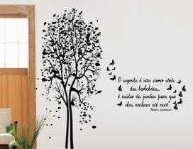 Adesivo Decorativo Parede Árvore+Frase 200x96cm - Preto