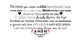 ADESIVO DECORATIVO PAREDE FRASE MOTIVAÇÃO ORAÇÃO PAI NOSSO 0,64 x 1,20 M