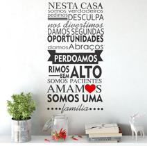 Adesivo Decorativo Parede Frase Nesta Casa Somos Verdadeiros