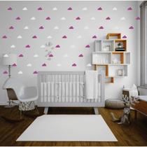 Adesivo Decorativo Parede Nuvem 100 Unidades Quarto de bebe decoração 4,5cmx3cm Lilas e cinza claro