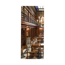 Adesivo Decorativo Porta Biblioteca Antiga Livros Estudo