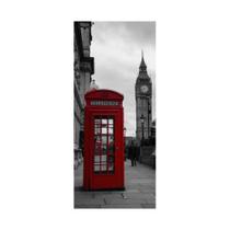 Adesivo Decorativo Porta Londres Cabine Telefone Vermelha