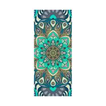 Adesivo Decorativo Porta Mandala Tons Verde Azul Decoração