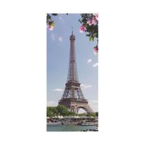 Adesivo Decorativo Porta Torre Eiffel Paris Com Flores