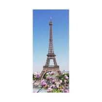 Adesivo Decorativo Porta Torre Eiffel Paris Flores Dia Sol