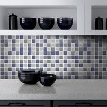 Adesivo Destacável Pastilha para Cozinha 3D Mix Azul Adesivo Destacável Pastilha para Cozinha 3D Mix Azul