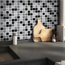 Adesivo Destacável Pastilha para Cozinha 3D Mix Preto Adesivo Destacável Pastilha para Cozinha 3D Mix Preto