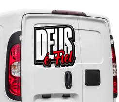 Adesivo Deus É Fiel Van Caminhonete Fiorino Caminhão 58cm Adesivo Deus É Fiel Van Caminhonete Fiorino Caminhão 58cm