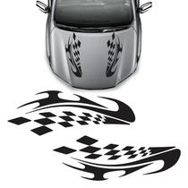 Adesivo Do Capô Carro Faixa Racing Sport Personalizado Preto
