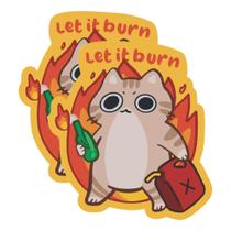 Adesivo eDesign Let It Burn Arson Cat Funny Cat 7,62 cm, pacote com 2 Adesivo eDesign Let It Burn Arson Cat Funny Cat 7,62 cm, pacote com 2