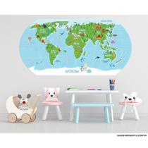 Adesivo Educacional Infantil Mapa Mundi