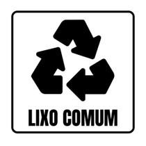 Adesivo em Vinil Transparente Lixo Comum e Lixo Reciclável Sinalização Organização