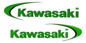 Adesivo Emblema 3D Compatível Kawasaki Verde 15x4cm