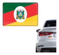 Adesivo Emblema 3D Resinado Bandeira RS 4cm