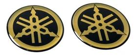 Adesivo Emblema 3d Resinado Logo Tanque Yamaha Dourado 4,5