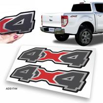 Adesivo Emblema 4x4 Ford Ranger 2020 Escovado Sem Resina