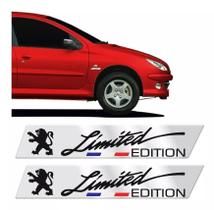 Adesivo Emblema Aplique Peugeot 206 Limited Edition Cromado