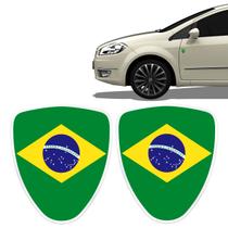 Adesivo Emblema Escudos Par De Bandeiras Resinados Brasil