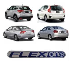 Adesivo Emblema Flex One Resinado Fit City Civic Crv Hrv New