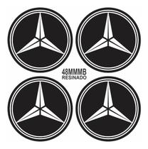 Adesivo Emblema Mercedes Preto Roda Calota Centro 58mm