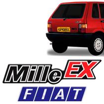 Adesivo Emblema Mille Ex + Fiat Para Uno Resinado Genérico